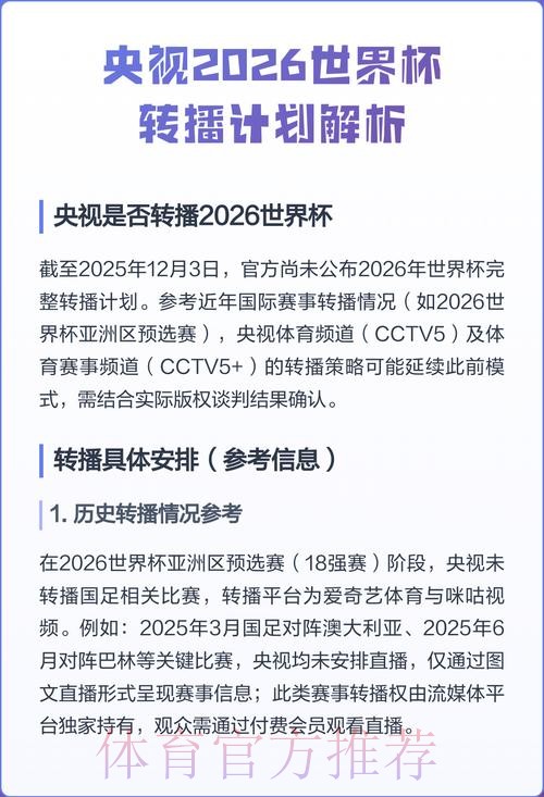 2026世界杯直播策略指南 2026世界杯直播策略指南